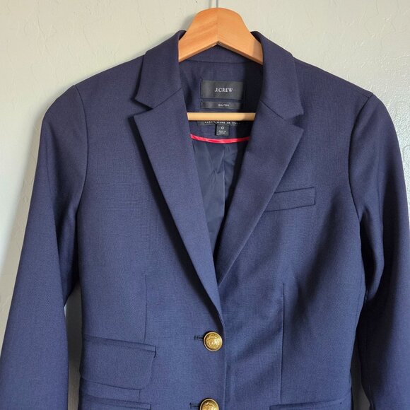 J.Crew Dalton Blazer in Italian Stretch Wool Navy Slim Fit Size Womens 0 Preppy - Picture 3 of 12